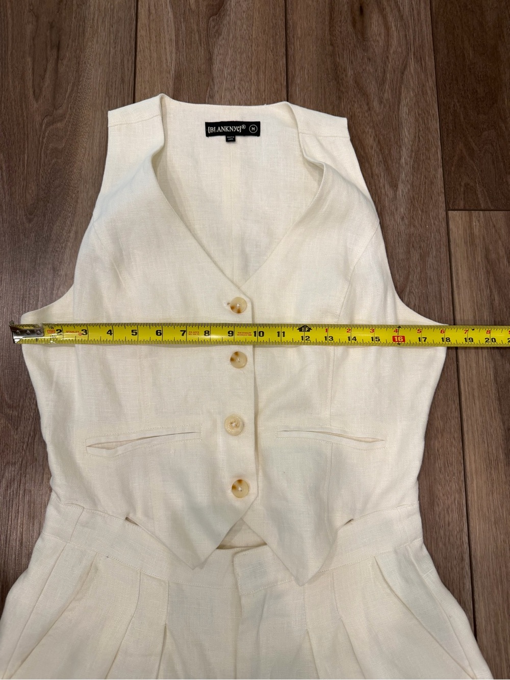 Blanc NYC High-Rise White Vest Romper - Picture 2 of 9